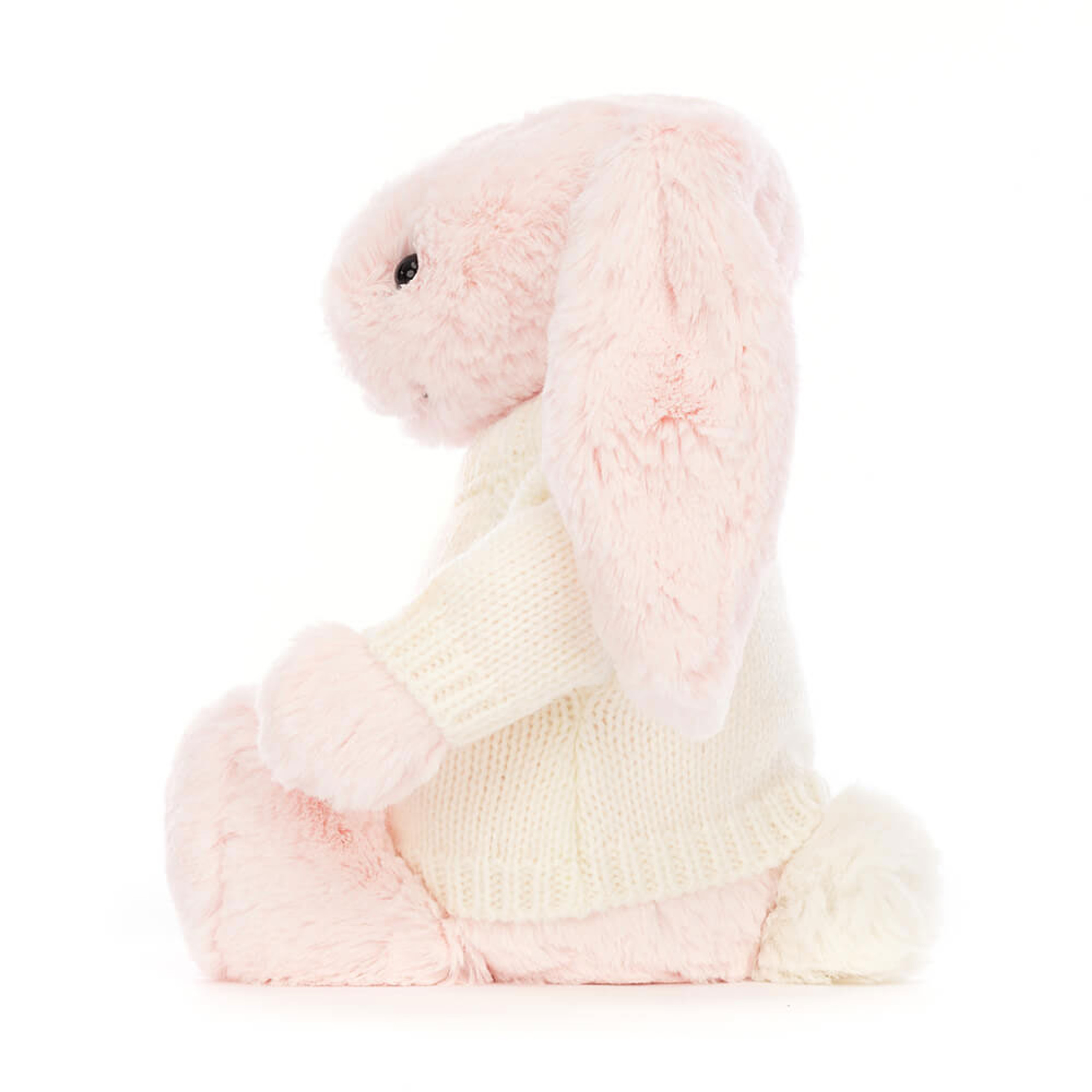 Bashful Pink Bunny with Personalized Cream Jumper - Image 3